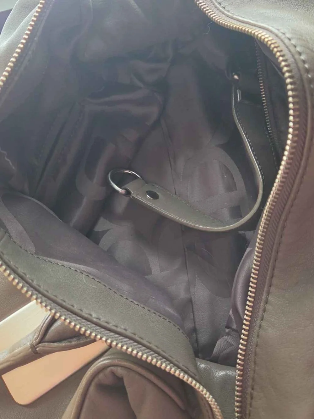 Vintage Banana Republic Slouchy Dove Gray Leather Satchel Bag.